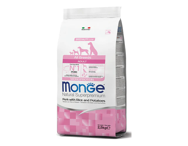 Monge Monoproteico Pork With Rice  Para Perros 2.5kg