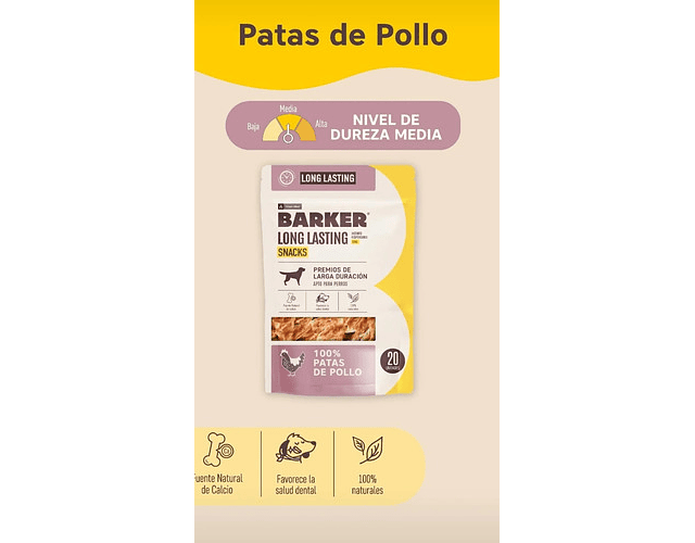 Barker Pack De 20 Patas De Pollo Snack Para Perros 260g