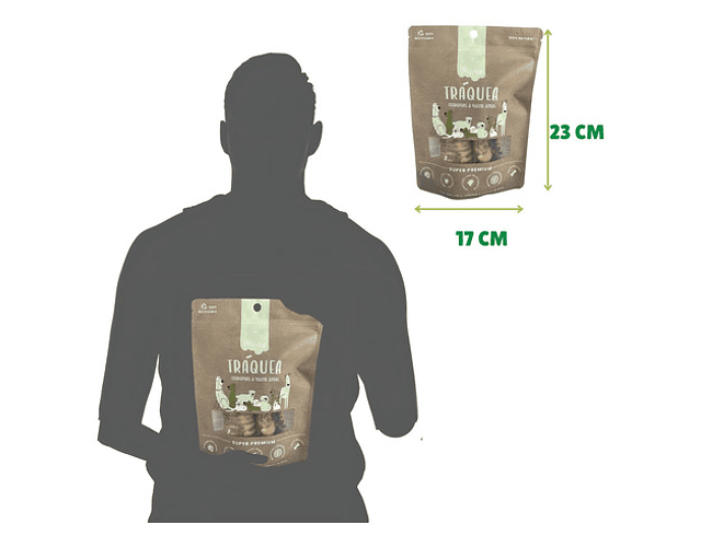 Snack Winga Tráquea Vacuno Super Premium Para Perro X2 Und