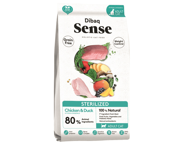 Dibaq sense Sterilized pollo y pato para gatos 6kgs