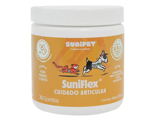 Sunipet Suniflex Gomitas Suplemento Articulaciones Perros Gatos Glucosamina 70 Pzas