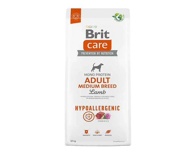Brit Care Hypoallergenic Para Perro Adulto Raza Mediana 12kg Cordero