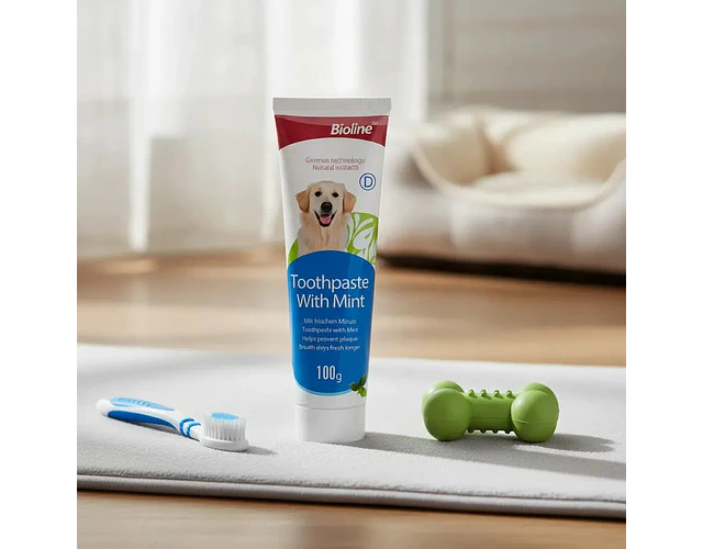 Pasta Dental Para Perros Bio Line Menta 100g Libre De Crueldad