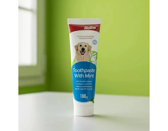 Pasta Dental Para Perros Bio Line Menta 100g Libre De Crueldad