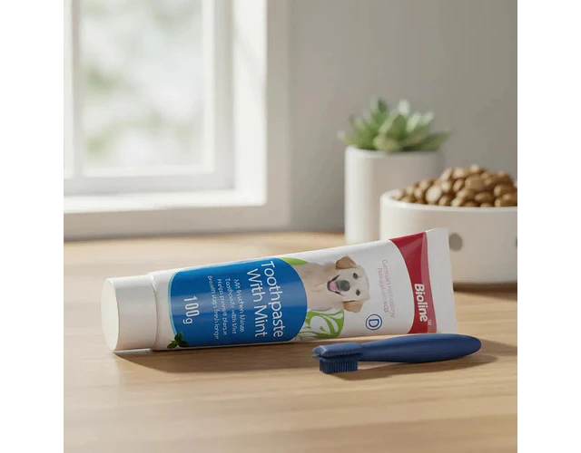 Pasta Dental Para Perros Bio Line Menta 100g Libre De Crueldad