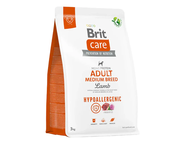 Brit Care Alimento Hipoalergénico Perro Adulto Raza Mediana Cordero 3kg