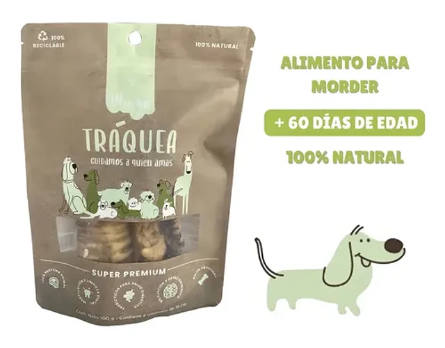 Snack Winga Tráquea Vacuno Super Premium Para Perro X2 Und