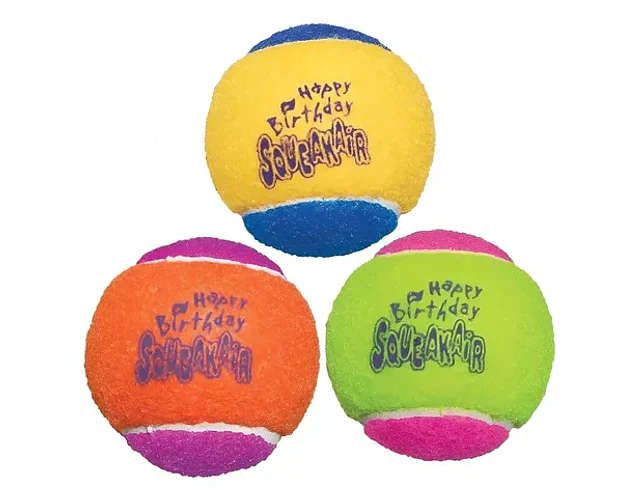 Juguete Para Perro Pelota Birthday Kong Sonido Pack 3 Unid Multicolor