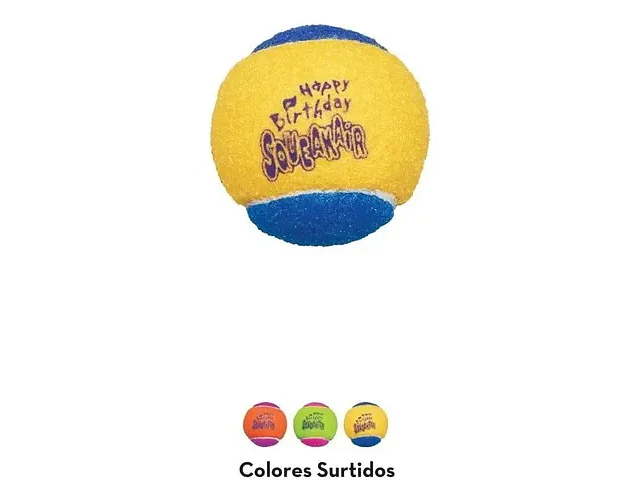 Juguete Para Perro Pelota Birthday Kong Sonido Pack 3 Unid Multicolor