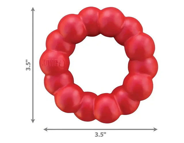Juguete Anillo Kong Ring Small Rojo Para Perro Goma Natural