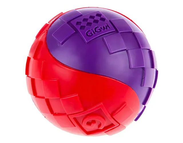 Pelota L Gigwi Squeaker 6cm Plástico Perro Sonido Lila Rojo