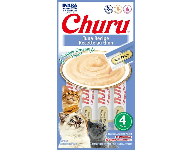 Inaba Cat Snack Churu 4 Piezas | Snack Cremoso Atún