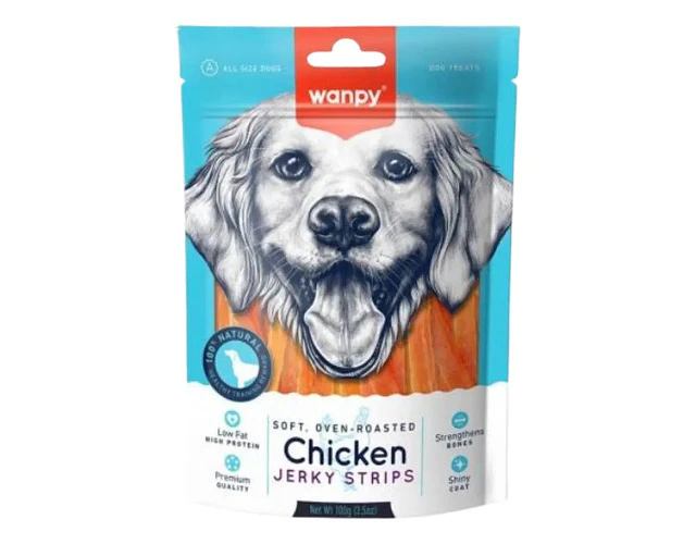 Snacks Wanpy Perro Pollo Jerky Strips 100gr