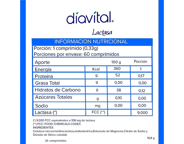 Diavital Lactasa Sin Sabor Sin Sabor