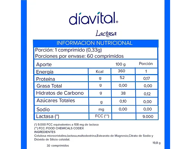Diavital Lactasa Sin Sabor