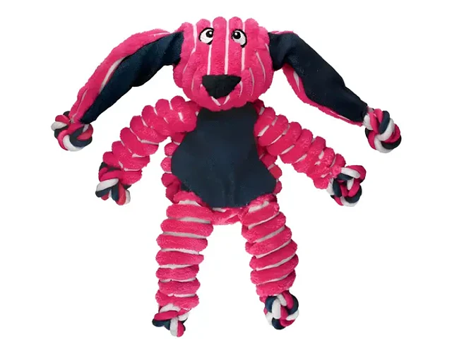 Juguete Peluche Kong Floppy Knots Bunny Perro Grande Cuerda Sonido Rosa