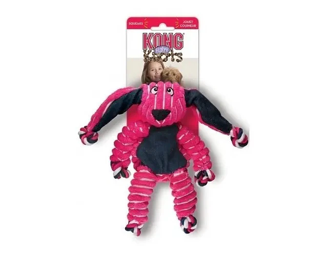 Juguete Peluche Kong Floppy Knots Bunny Perro Grande Cuerda Sonido Rosa