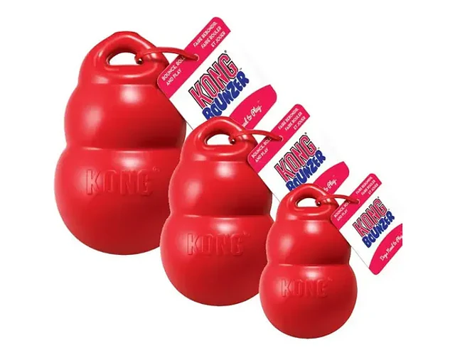 Juguete Kong Bounzer Perro Goma Talla L Resistente Rebote Rojo