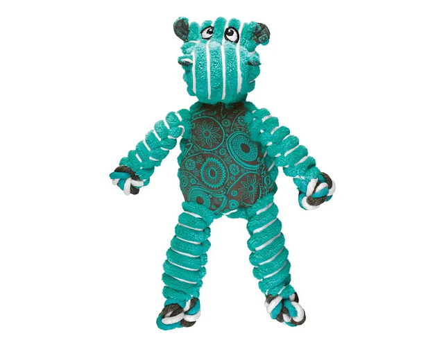 Kong Floppy Knots Hippo S/m Color Celeste Diseño Hipopótamo