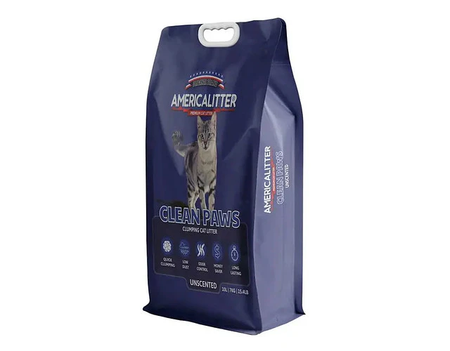 Arena Sanitaria America Litter Clean Paws 15kg Sin Aroma