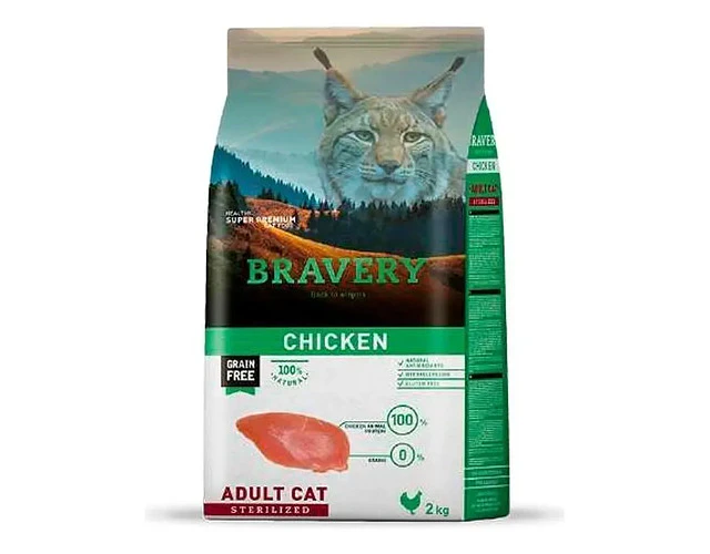 Bravery Gato Adulto Esterilizado Pollo 2 Kg