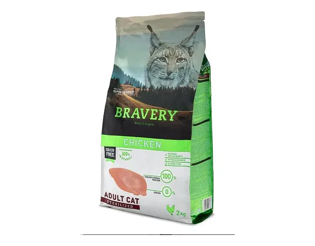 Bravery Gato Adulto Esterilizado Pollo 2 Kg