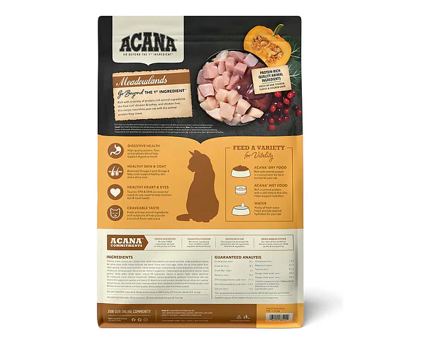 Alimento Para Gatos Acana Meadowland Todas Las Edades 4.5kg