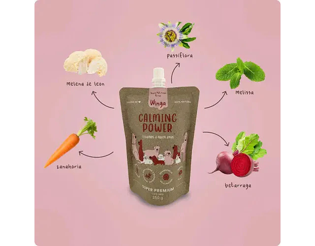 Snack Humedo Winga Calming Power 250 Gr Perros