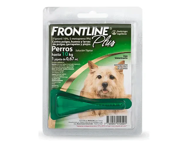 Frontline Plus Pipeta Antipulgas Perros 2 A 10 Kg Garrapatas Piojos