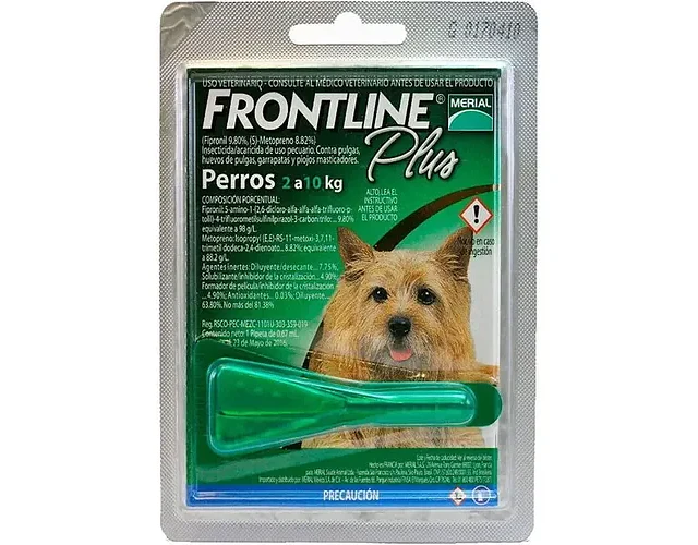 Frontline Plus Pipeta Antipulgas Perros 2 A 10 Kg Garrapatas Piojos