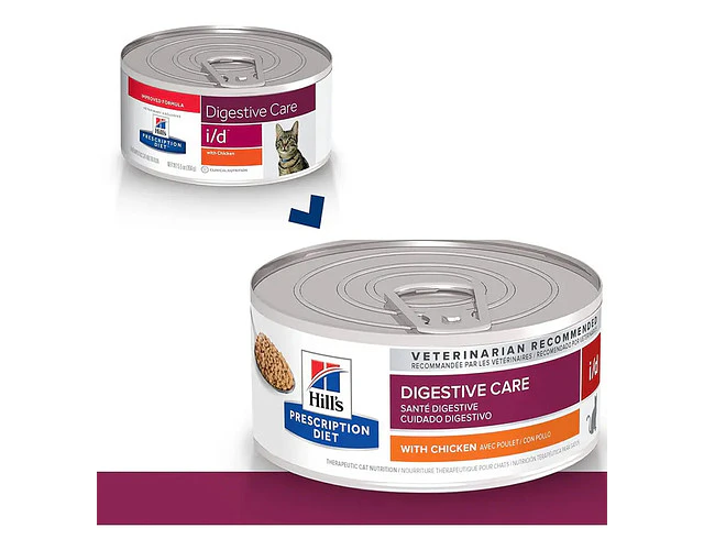 Alimento Hill's Prescription Diet Digestive Care I/d Para Gato Sabor Pollo Y Vegetales De 156 G
