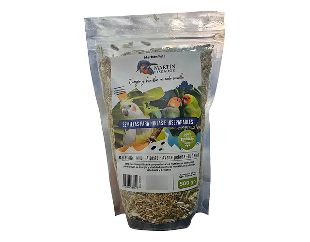 Mix Semillas Ninfas E Inseparables 500 Grs. Martín Pescador