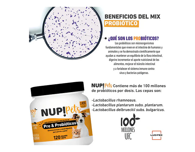 Nup! Pets En Polvo Pre Y Probióticos Perro Y Gato Salmon