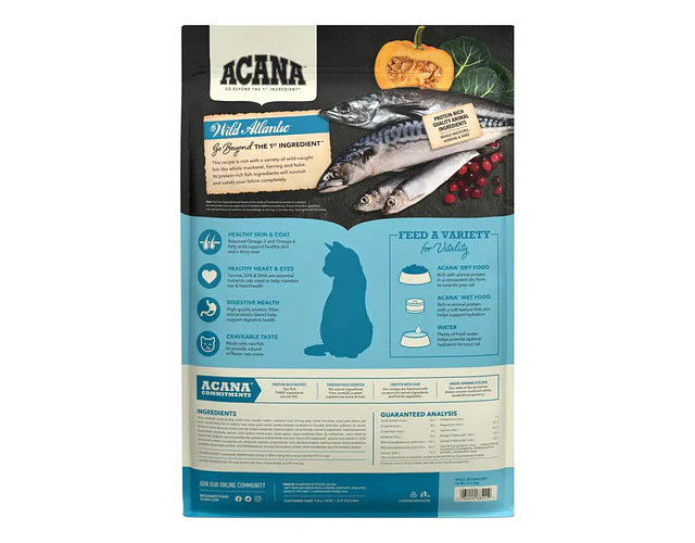 Acana Wild Atlantic Para Gatos 4,5 Kg Saco