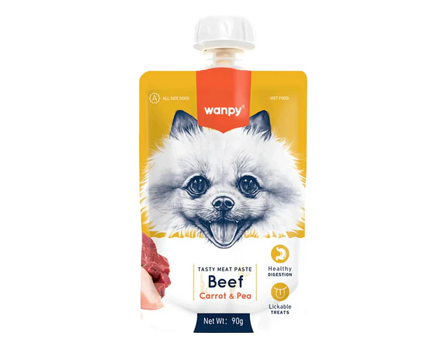 Wanpy Perro Pasta De Vacuno Con Guisantes Y Zanahoria 90gr