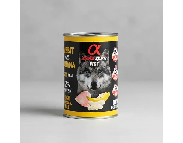 Alpha Spirit Alimento Húmedo Perro Sabor Conejo Y Plátano 400g