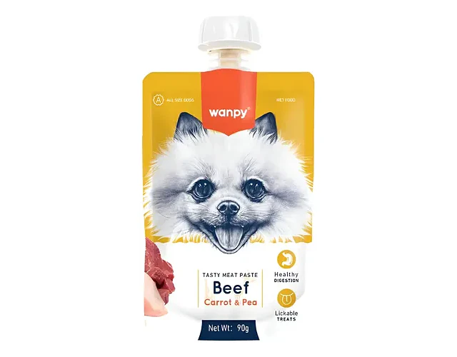 Wanpy Perro Pasta De Vacuno Con Guisantes Y Zanahoria 90gr