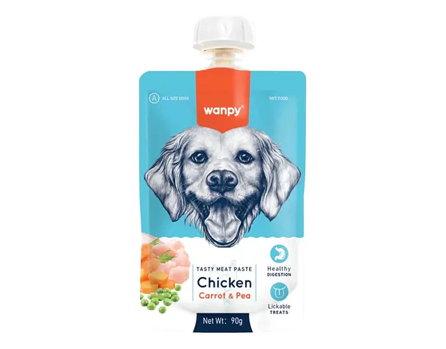 Wanpy Tasty Meat Paste Perro Pollo, Zanahoria Y Guisante 90g