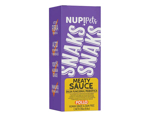 Nup Pets Snaks Meaty Sauce Pollo Prebiótico Perros Gatos 250g