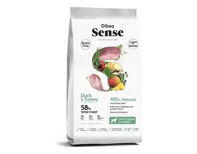 Alimento Turkey & Duck 12kg Light & Senior - Dibaq Sense