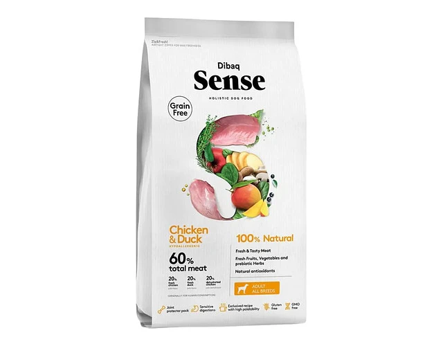 Dibaq Sense Adulto 12kg Pollo Pato Grain Free Perro/ Fauna