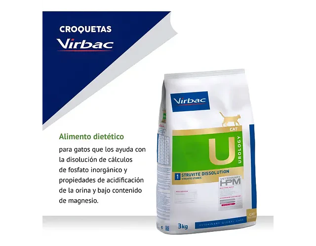 Alimento Seco Para Gato Virbac Veterinary Hpm U1 Struvite Dissolution 3kg