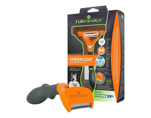 Furminator Deslanador Peine Naranja Para Perros Medianos Pelo Largo Cerdas Acero
