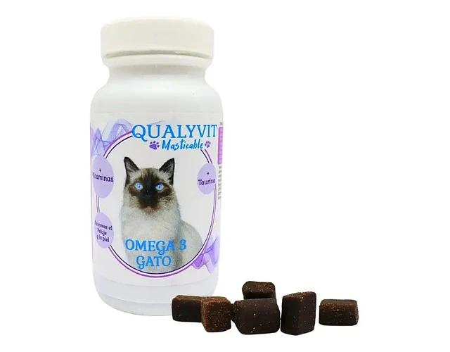 Omega 3 Para Gatos Qualyvit Masticable Con Taurina 65 Unidades