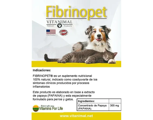 Fibrinopet Vitanimal Suplemento Perros Gatos 30 Comprimidos