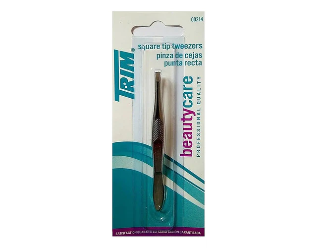 Pinza Recta Para Cejas Trim Acero Inoxidable Punta Plana 9cm Liso