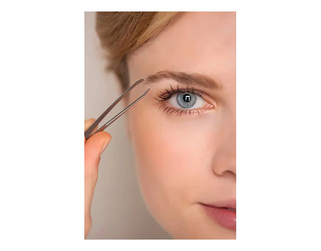Pinza Recta Para Cejas Trim Acero Inoxidable Punta Plana 9cm Liso