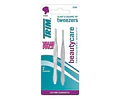 Pack De 2 Pinzas Trim Para Cejas Punta Oblicua Y Recta Plateado Liso