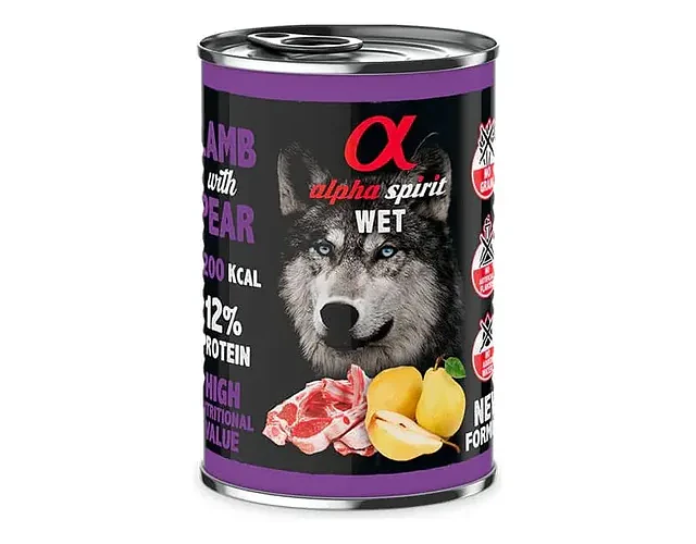 Alimento Húmedo Perros Adultos Cordero Pera Alpha Spirit 400g
