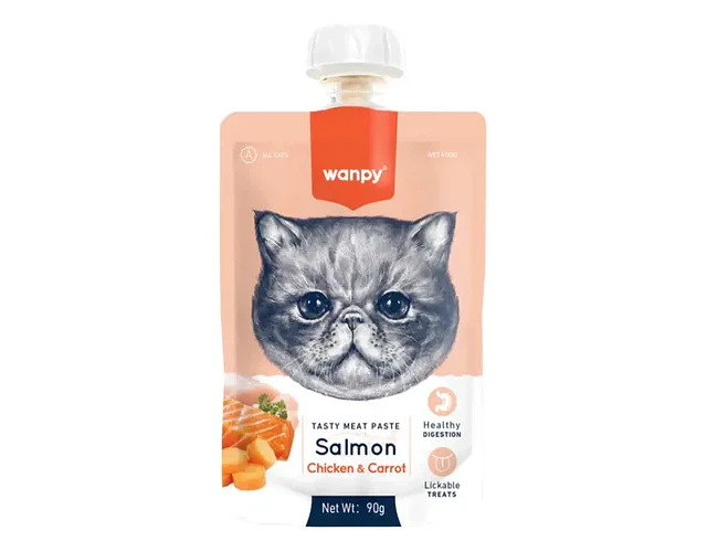 Wanpy Tasty Meat Paste Gato Salmon, Pollo Y Zanahoria 90g